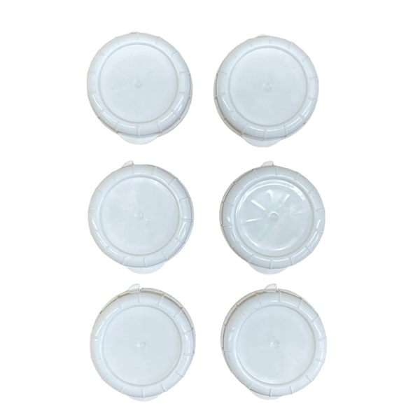 6 Pack Glass Bottle Replacement Caps with Tampered Evident Seal, 48mm Diameter Bottle Lids