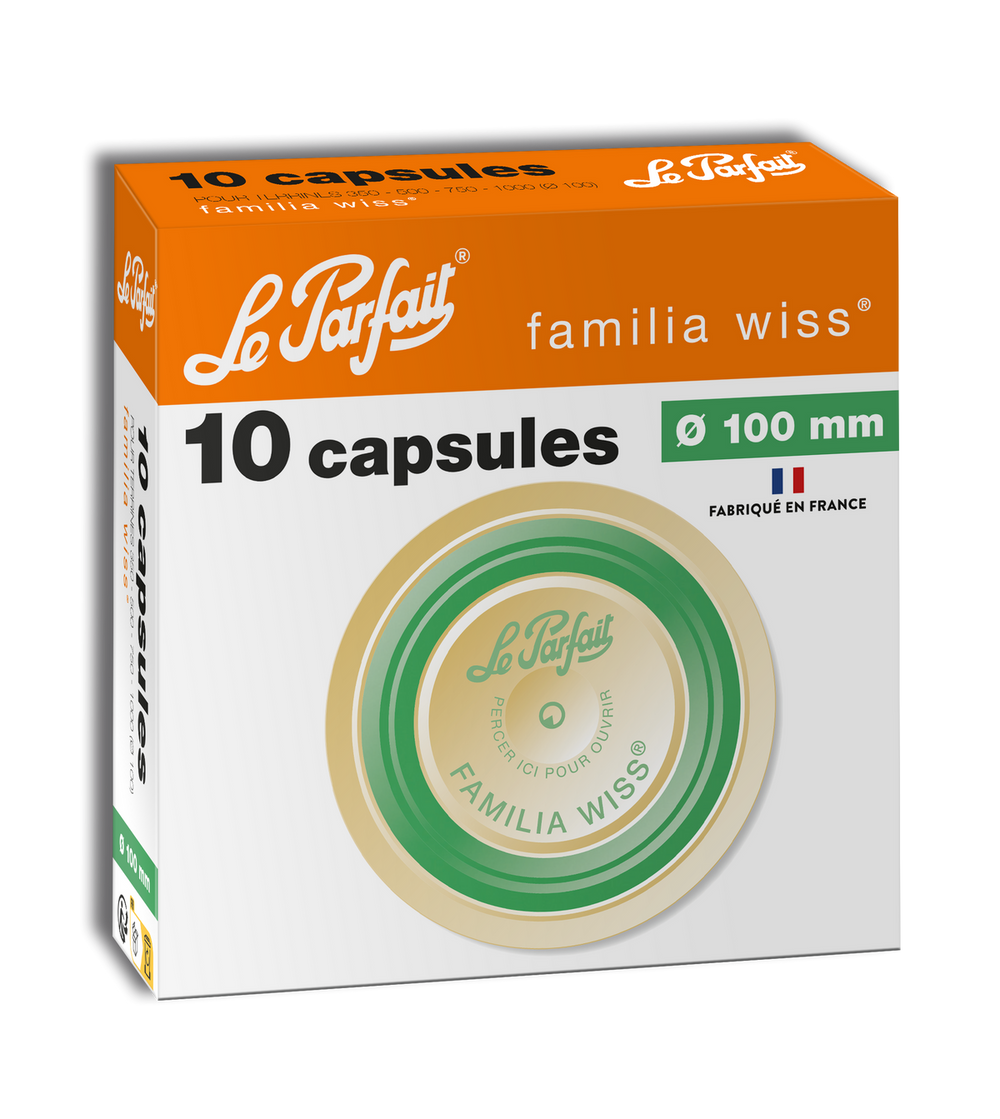 Le Parfait Capsules for Familia Wiss Jars – Box of 10 | 100mm